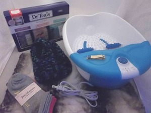 Foot Bath, Epsom Salt Soaks, New Socks & Slippers