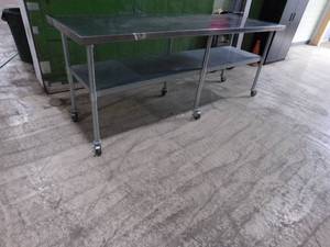 lot 10 image: Rolling Stainless Work Table - 8(w) x 30 x 38(h)