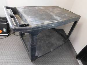 lot 22 image: Rolling Rubbermaid Utility Cart