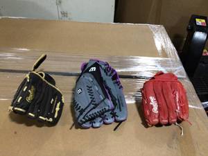 lot 47 image: Assorted Baseball Gloves different styles And sizes