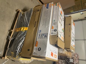 lot 49 image: Pallet with assorted utility shelfs various sizes models and conditions customer returns see pictures