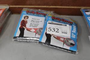 lot 532 image: Lot of (5) Kwik-Covers Plastic with Elastic 60 Round Fitted Table Cover
