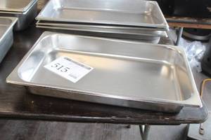 lot 515 image: Lot of (4) 8-Quart Full-Size Stainless Steel Chafing Pan