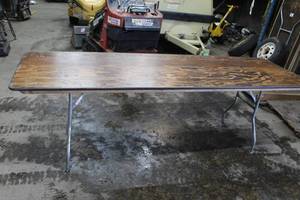 lot 1365 image: Wood TopMetal Frame 8 Folding Conference Table