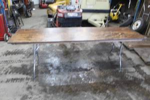 lot 1369 image: Wood TopMetal Frame 8 Folding Conference Table