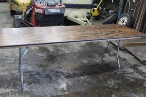 lot 1433 image: Wood TopMetal Frame 8 Folding Banquet Table