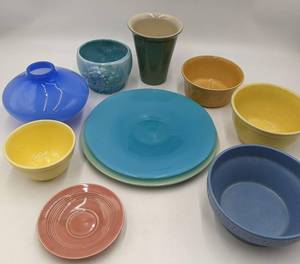 lot 48 image: Colorful 9 Piece Vintage Ceramic and Crystal Collection-Mikasa, LSA And More