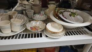 lot 99 image: Shelf of Collectible China Treasures -Poppytrail, Florence, Vintage Lamp, And More