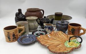 lot 44 image: Stunning 14 Piece Ceramic Collection-Penssbury Pottery, Hand-crafted Ceramics, Vintage Stoneware Jug and More