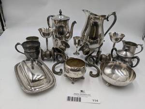 lot 114 image: Large Collection of Silver and Pewter-Large Collection of Silver and Pewter