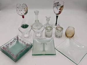 lot 119 image: Beautiful Glass Collection-Hand Painted Wine Glasses, Hand Blown Glass  and Crystal
