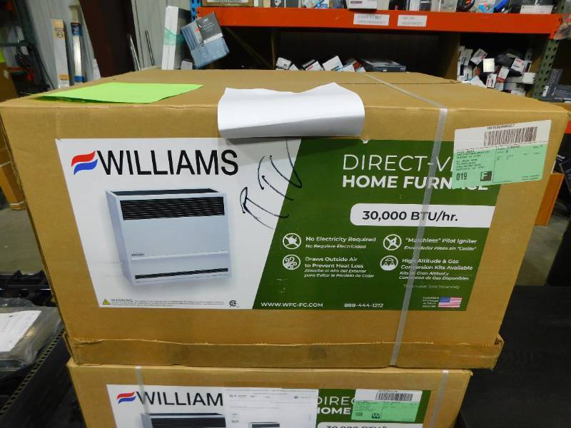 lot 52 image: NEW - Williams Direct-Vent Gravity Wall Heater 30,000 BTUH, 66% AFUE, Natural Gas