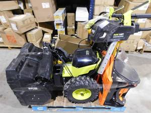 lot 9 image: 2 Snowblowers & 2 Air Compressor Parts Lot.