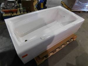 lot 47 image: KOHLER Mendota 60 in. Left-Hand Drain Rectangular Alcove Bathtub in White