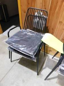 lot 71 image: Omaha Matte Metal Outdoor Club Chair (2-Pack)