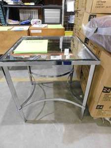 lot 73 image: Petunia Chrome and Mirrored End Table