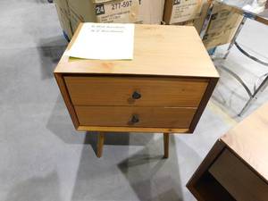 lot 78 image: Walker Edison Furniture Company Mid Century Modern Contemporary Transitional 2-Drawer Solid Wood Caramel Night Stand