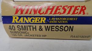 40 - Smith & Wesson - 180 gr - Winchester Ranger - 50 Rounds