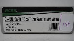 RCBS 3 -Die Carb TC SEt .40 S&W - 10MM Aub #22115