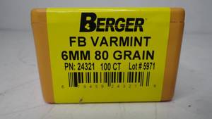 Bullets 6mm-80gr - Berger  - 100 Count