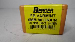 Bullets 6mm-80gr - Berger  - 100 Count