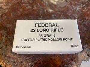 50 Rounds .22 Copper Plated Hollow Point Ammo Ammunition