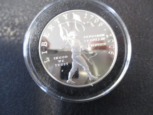 32. 1706-2006-P Benjarmin Franklin (Scientist) US Silver Dollar Commemorative in Removable Protective Capsule - 1oz Silver