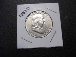 37. 1953-D (Denver Mint) Franklin Silver Half Dollar