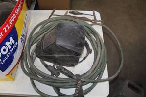 lot 738 image: Welding Cord, Welders Helmet, (3) Welding Hammers