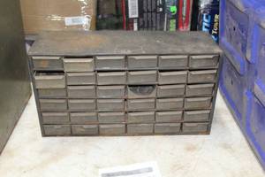 lot 874 image: MetalPlastic Parts Organizer Cabinet 30-bin, Hardware