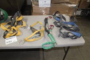 lot 890 image: Climbing Harnesses (x2), Safety Lines (x2)