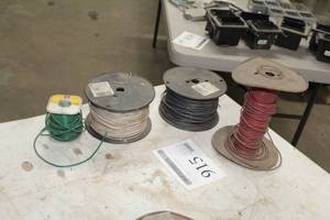 lot 915 image: Lot of (4) Spools of Insulated Wire (partial)