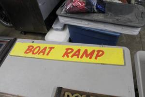 lot 562 image: Boat Ramp Wood 2-Sided Sign