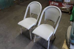 lot 596 image: Lot of (2) WickerVinyl Chairs