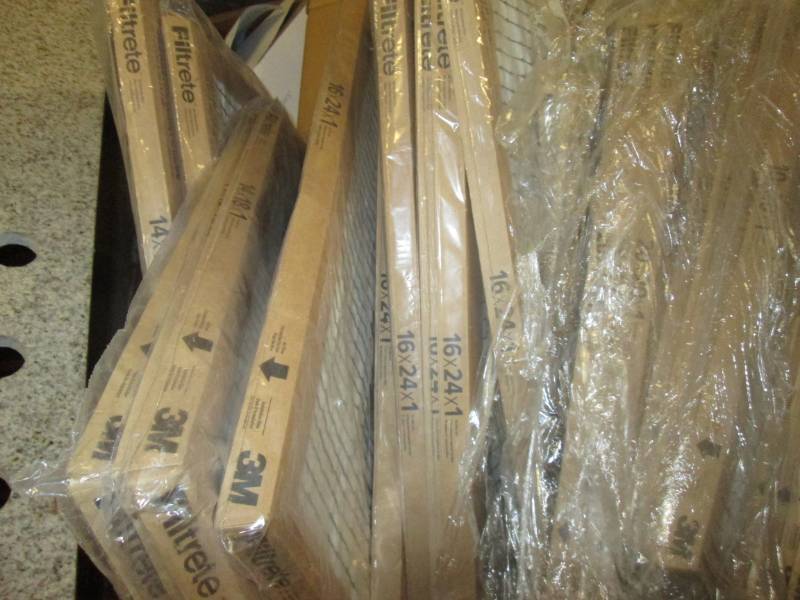 Pallet lot of furnace filters housewares and more