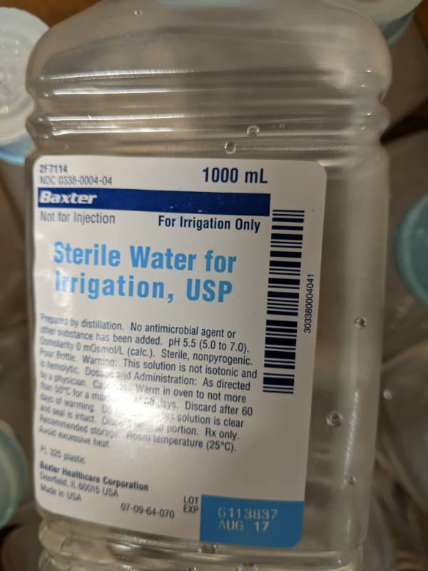 Case of (12) 1000ml Sterile Water f...
