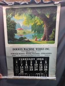 Large Old Dokkeen Machine Works Calendar