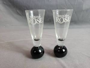 Vintage Tequila Rose Black Bottom Shot Glasses