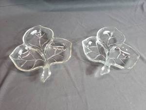 Leaf Shaped Glass Serving Dishes