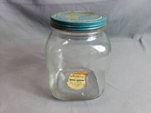Square Hazel Atlas Hoosier Type Ye Old Kings Herring Jar