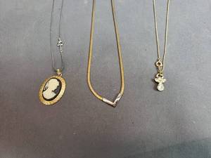 Cameo Pendant Necklace, Crystal Angel Pendant, Necklace