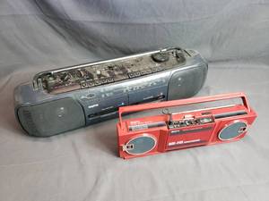 2 AM FM Radios, One with Cassette Tape Dubbing