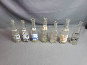 Variety of Vintage Soda Drink Bottles
