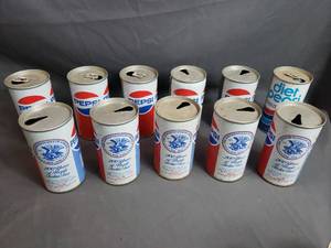 Five USA 200 Year Pepsi Cans, Six Other Pepsi Cans