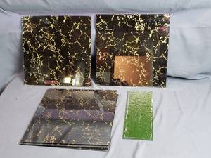 6 Pieces of Mirrored Tile, Colored Glass