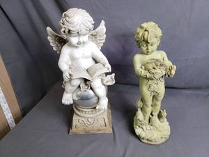 Angel, Child with Bunnies Garden Statues