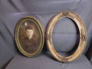 Old Oval Picture and Frame