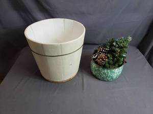 Large Flower Pot and Enamelware Pot