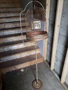 Antique Bird Cage and Stand