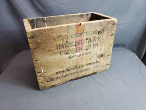 Wooden Incendiary 30 Caliber M1 Cartridge Box